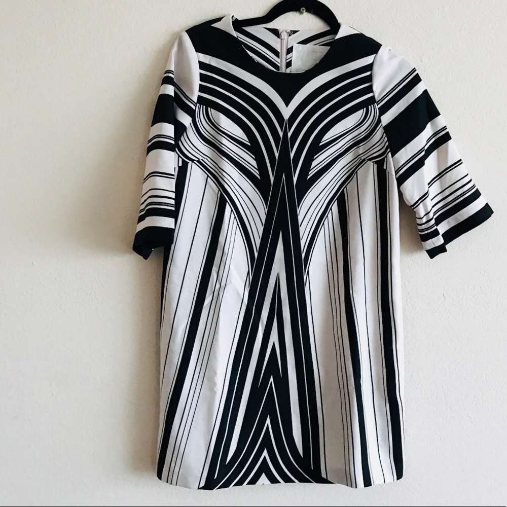 Anthropologie Black and White Geometric Dress